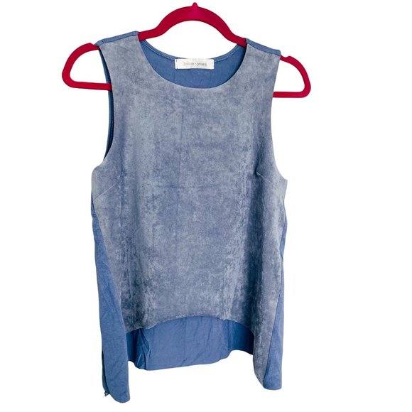 bishop + young Tops - Bishop + Young Women's Blue Faux Suede Tank Top NWOT Size Medium
